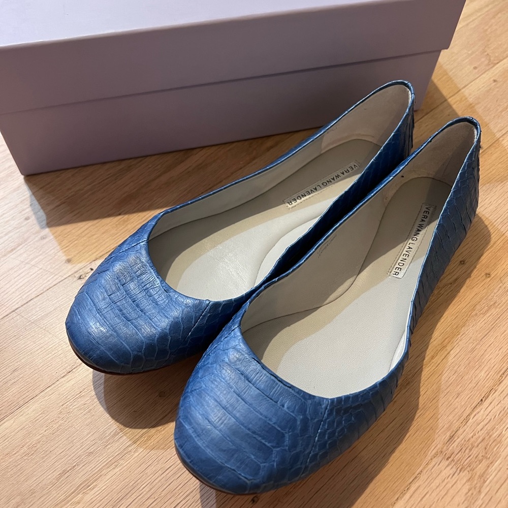 Vera Wang Snakeskin Flats